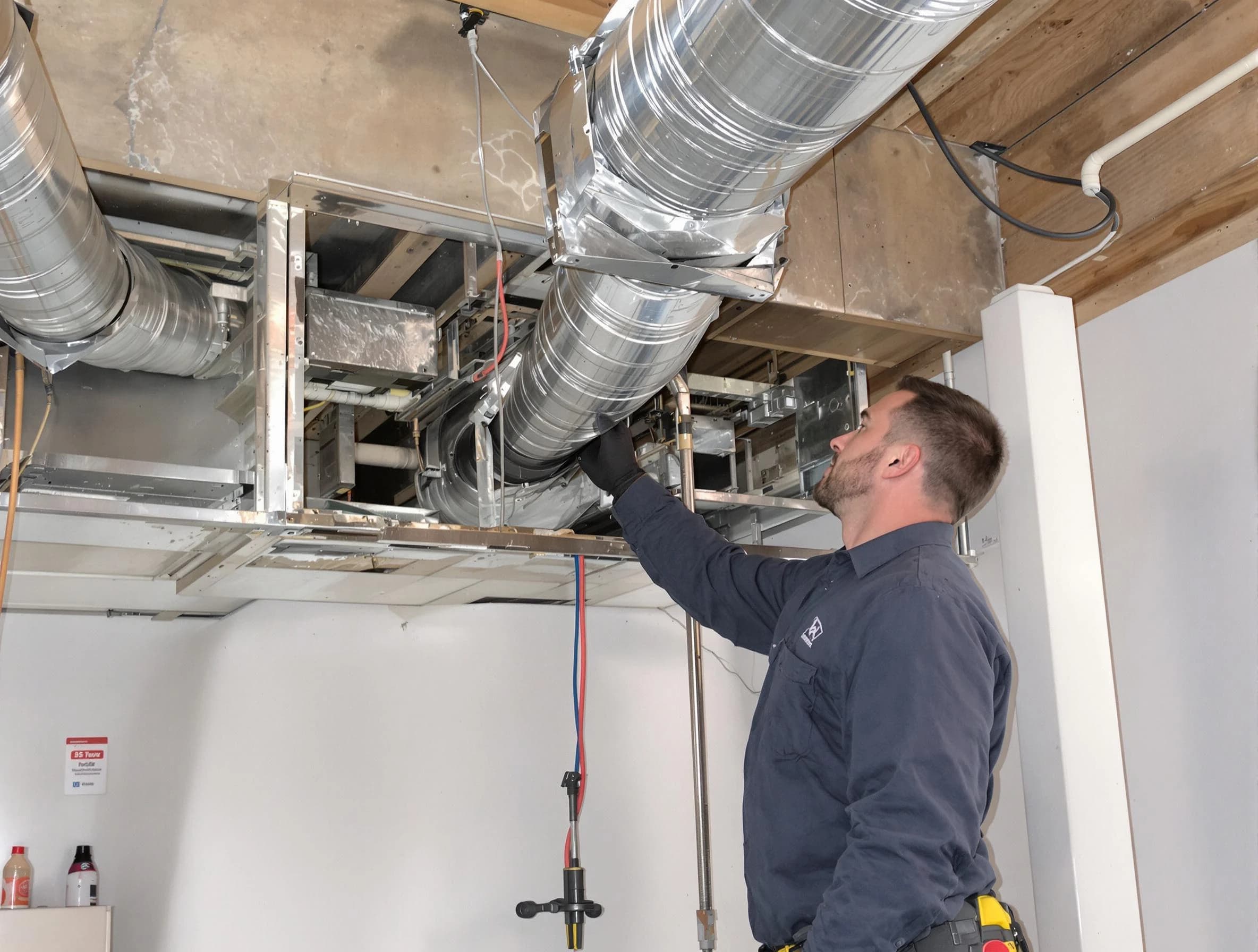 Murrysville Air Duct Cleaning technician performing professional air duct repair using specialized tools in Murrysville