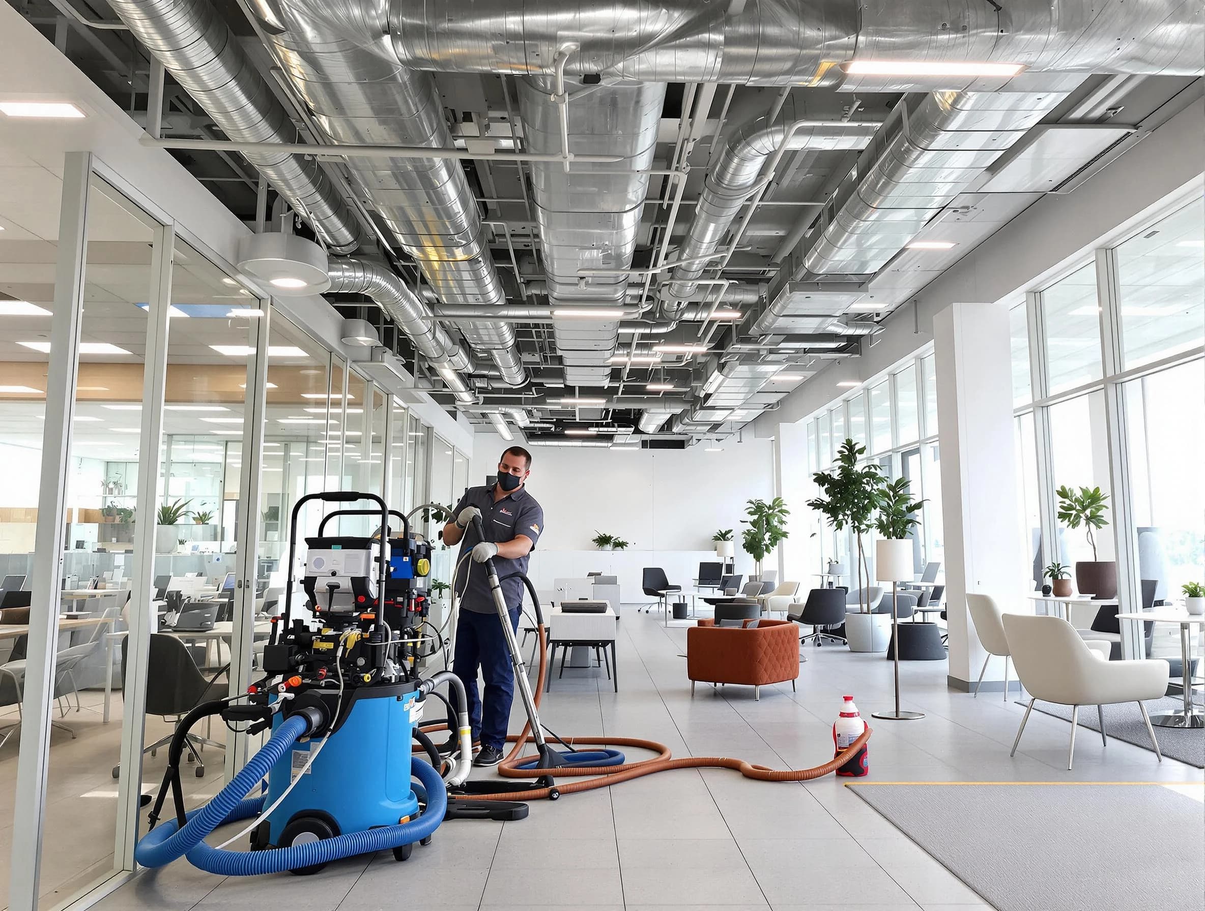 Murrysville Air Duct Cleaning team conducting comprehensive commercial duct cleaning at a business location in Murrysville