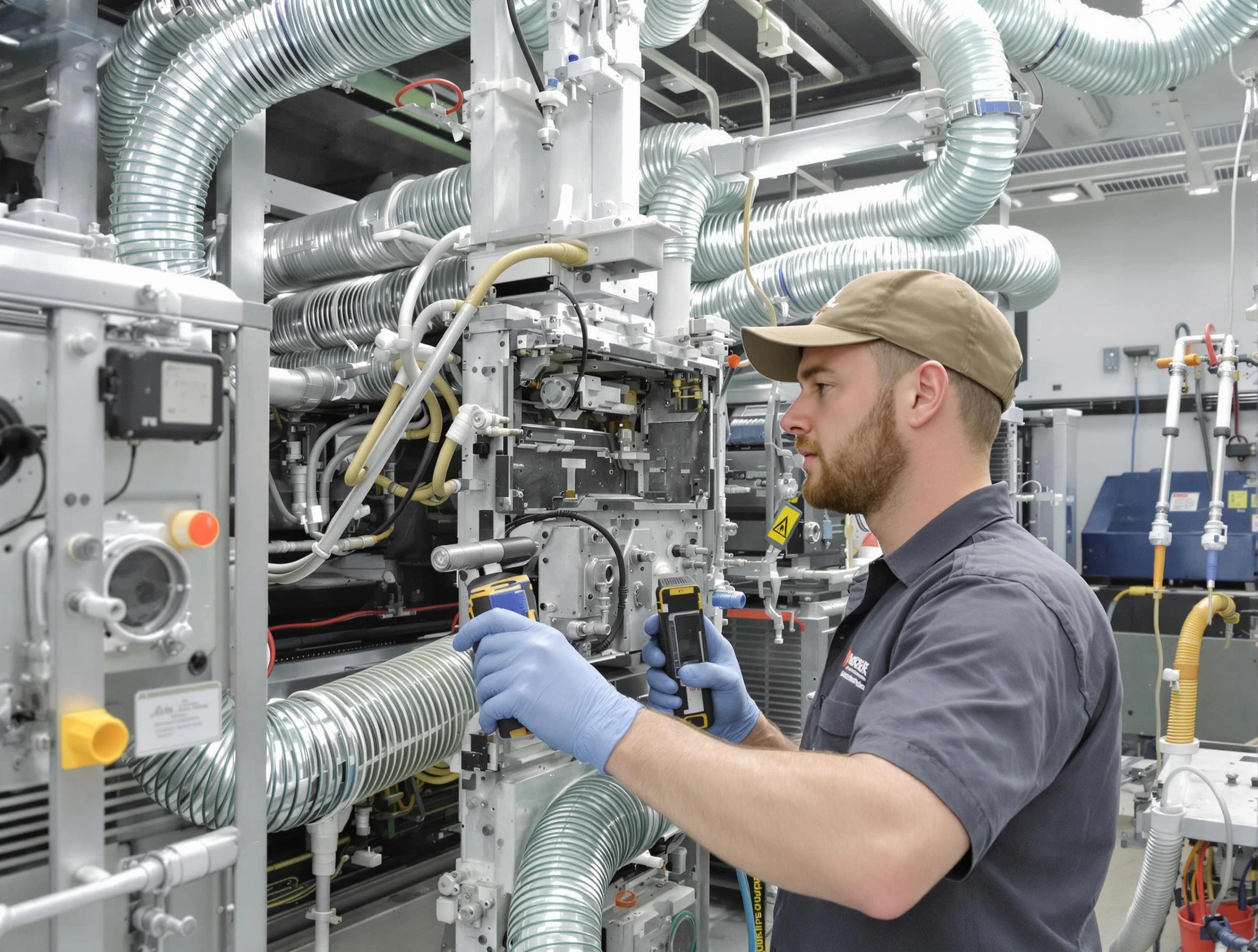 Murrysville Air Duct Cleaning technician performing precision commercial coil cleaning at a business facility in Murrysville