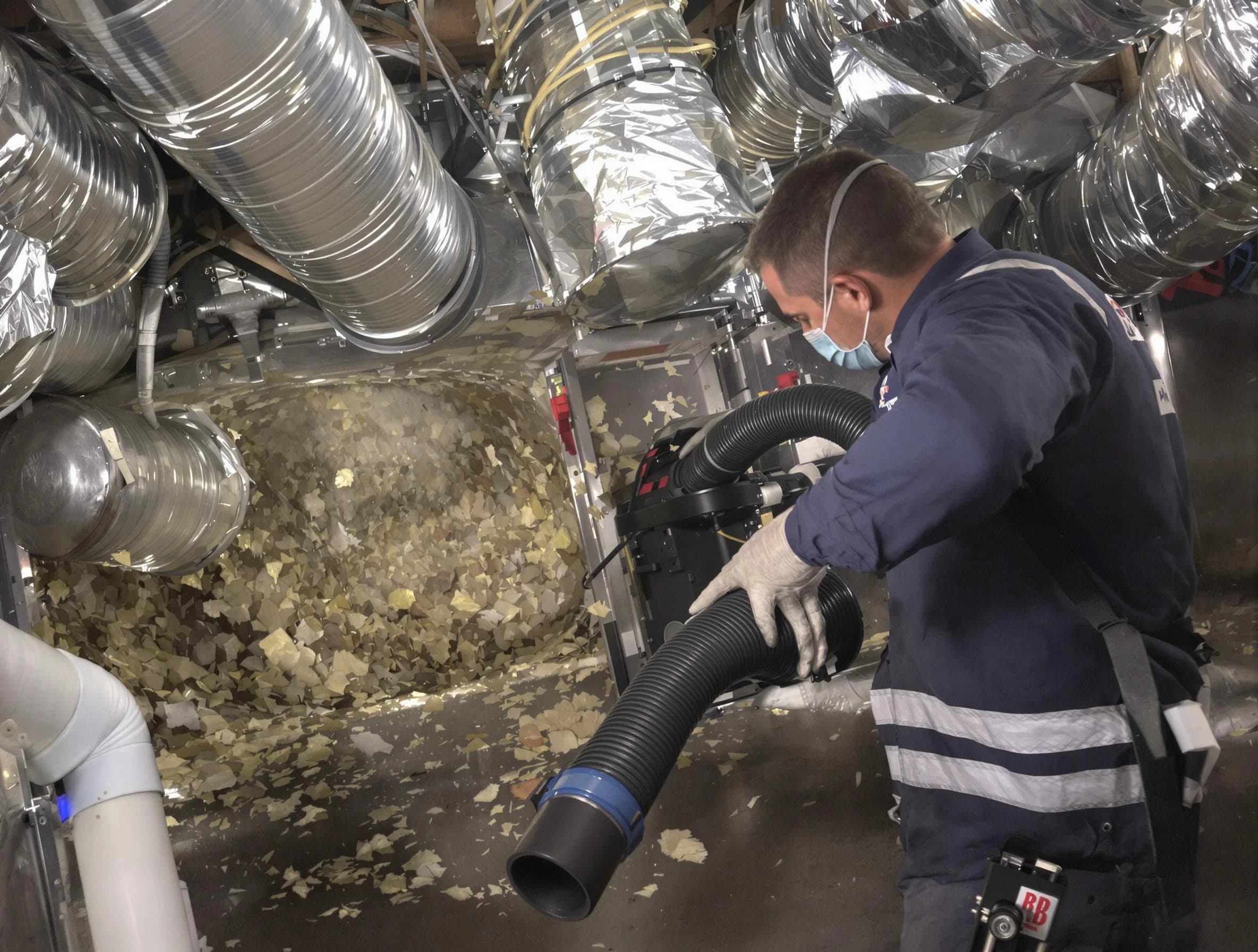 Murrysville Air Duct Cleaning specialist operating negative pressure cleaning equipment for thorough duct maintenance in Murrysville