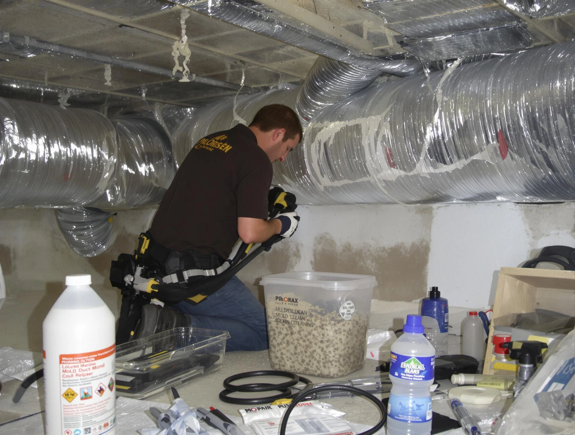 Murrysville Air Duct Cleaning specialist performing professional mold removal from air ducts in Murrysville